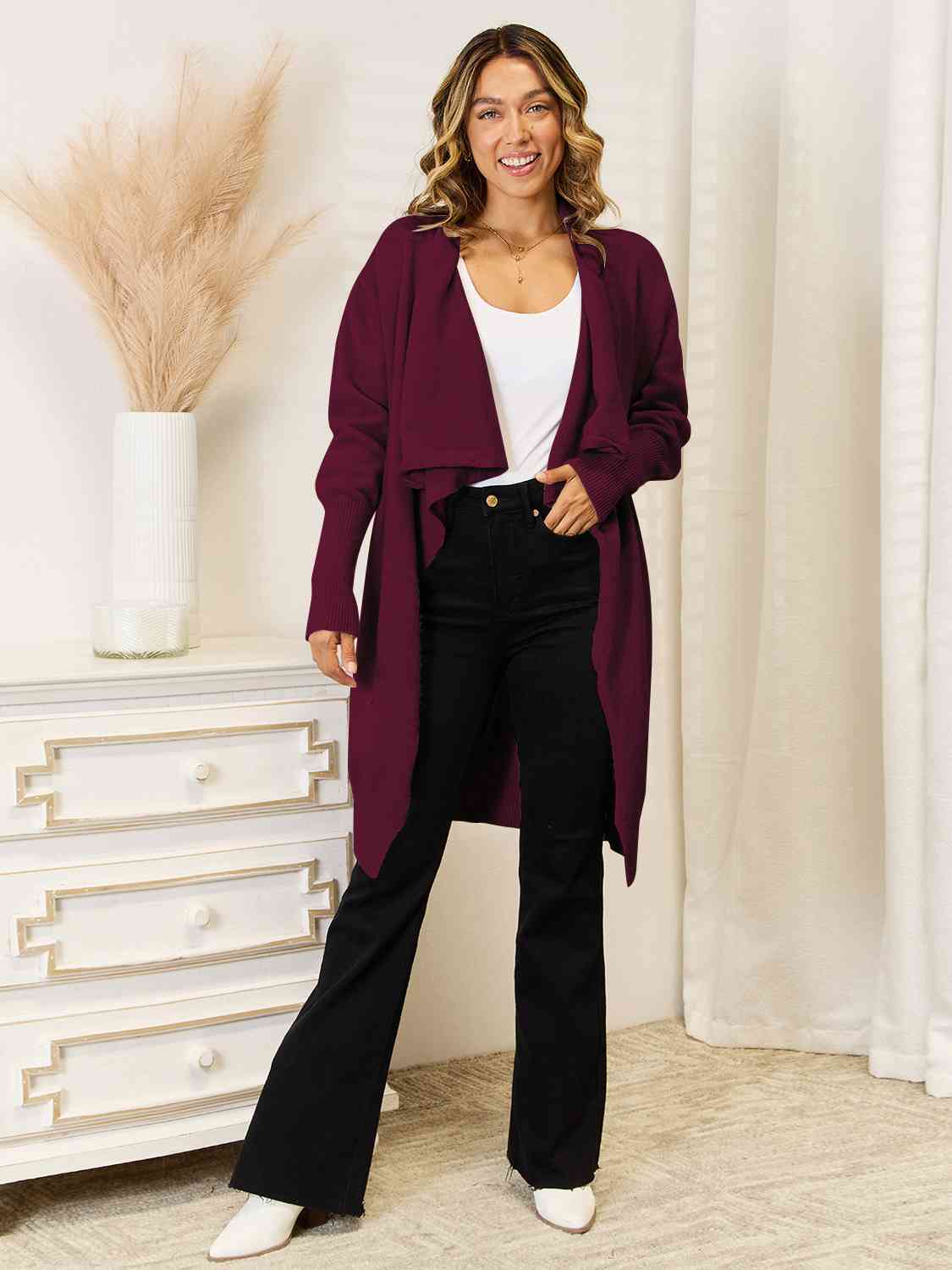 Long Sleeve Open Front Longline Cardigan – Charming Charlie