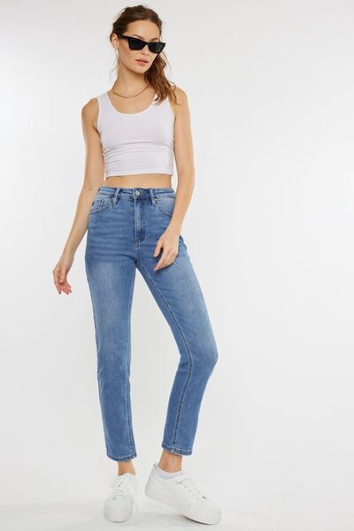Kancan Full Size Cat's Whiskers High Waist Jeans - Charming Charlie