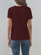 Heart Round Neck Short Sleeve T-Shirt - Charming Charlie
