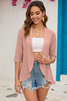 Eyelet Open Front Cardigan - Charming Charlie