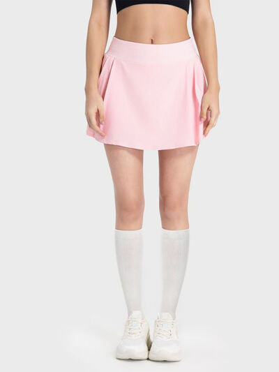 Pleated Detail Mid-Rise Waist Active Skirt - Charming Charlie