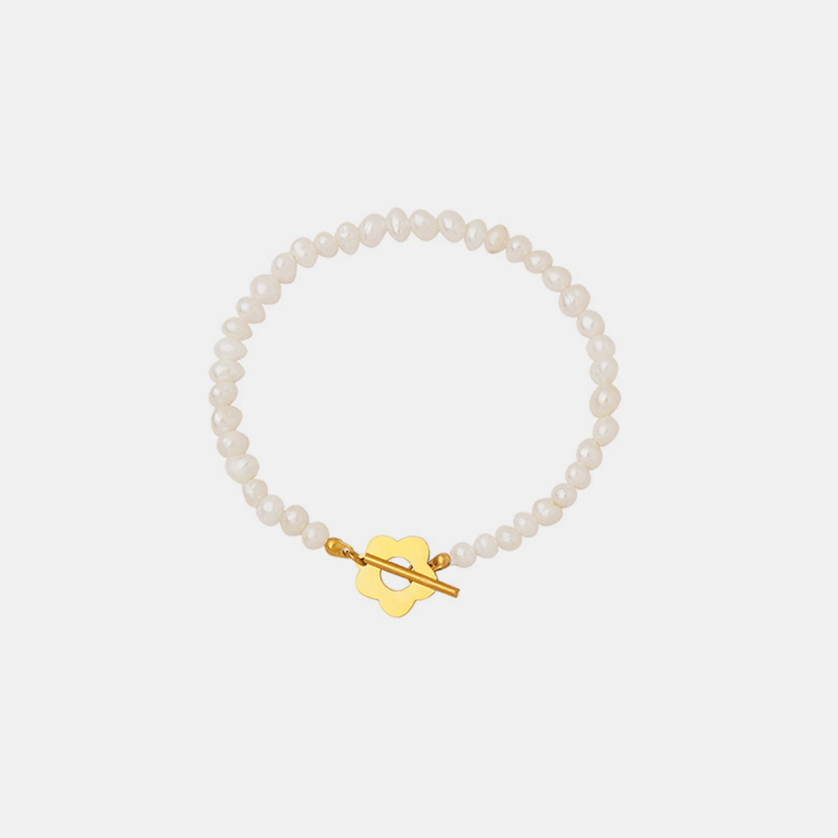 Titanium Steel Pearl Flower Bracelet - Charming Charlie