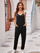 Spaghetti Strap Jumpsuit with Pockets - Charming Charlie