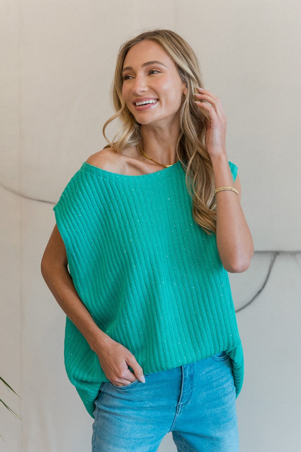 Sew In Love Ribbed Round Neck Sweater Vest - Charming Charlie