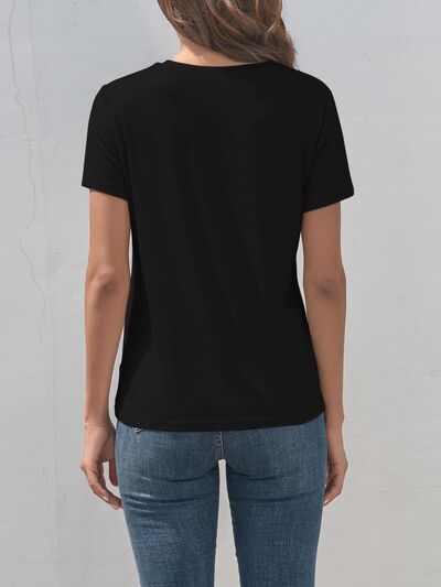 Motorcycle Graphic Round Neck T-Shirt - Charming Charlie