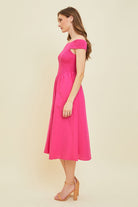 HEYSON Off-Shoulder Smocked Midi Dress - Charming Charlie