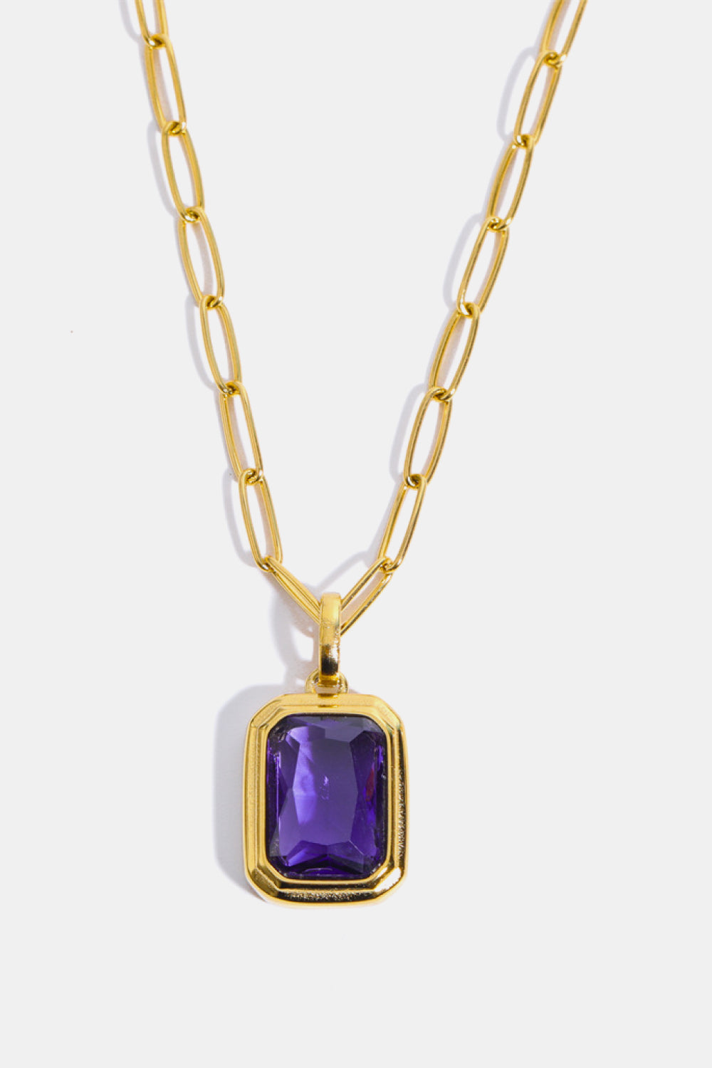 Zircon 18K Gold-Plated Geometrical Shape Pendant Necklace - Charming Charlie