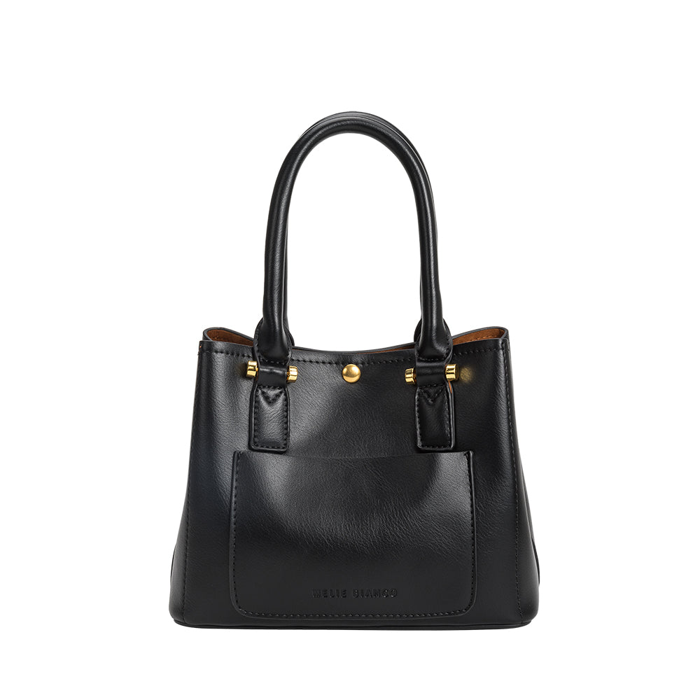 Melie Bianco Luxury Vegan Leather Gabby Shoulder Bag in Black