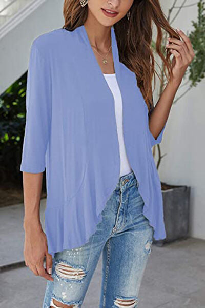 Open Front Three-Quarter Sleeve Cardigan - Charming Charlie