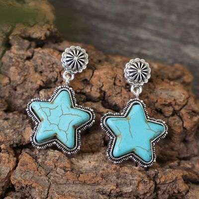 Artificial Turquoise Alloy Star Earrings - Charming Charlie