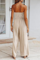 Tied Cutout Tube Wide Leg Jumpsuit - Charming Charlie