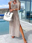 Openwork Slit Cutout Wide Strap Dress main image 1