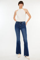 Kancan Cat's Whiskers Raw Hem Flare Jeans - Charming Charlie