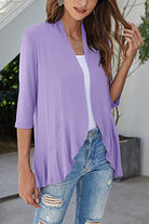 Open Front Three-Quarter Sleeve Cardigan - Charming Charlie