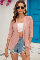 Eyelet Open Front Cardigan - Charming Charlie