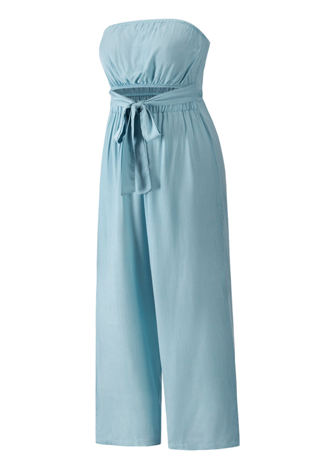 Tied Cutout Tube Wide Leg Jumpsuit - Charming Charlie