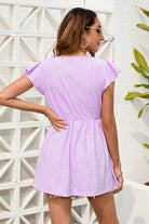 Decorative Button V-Neck Cap Sleeve Blouse - Charming Charlie