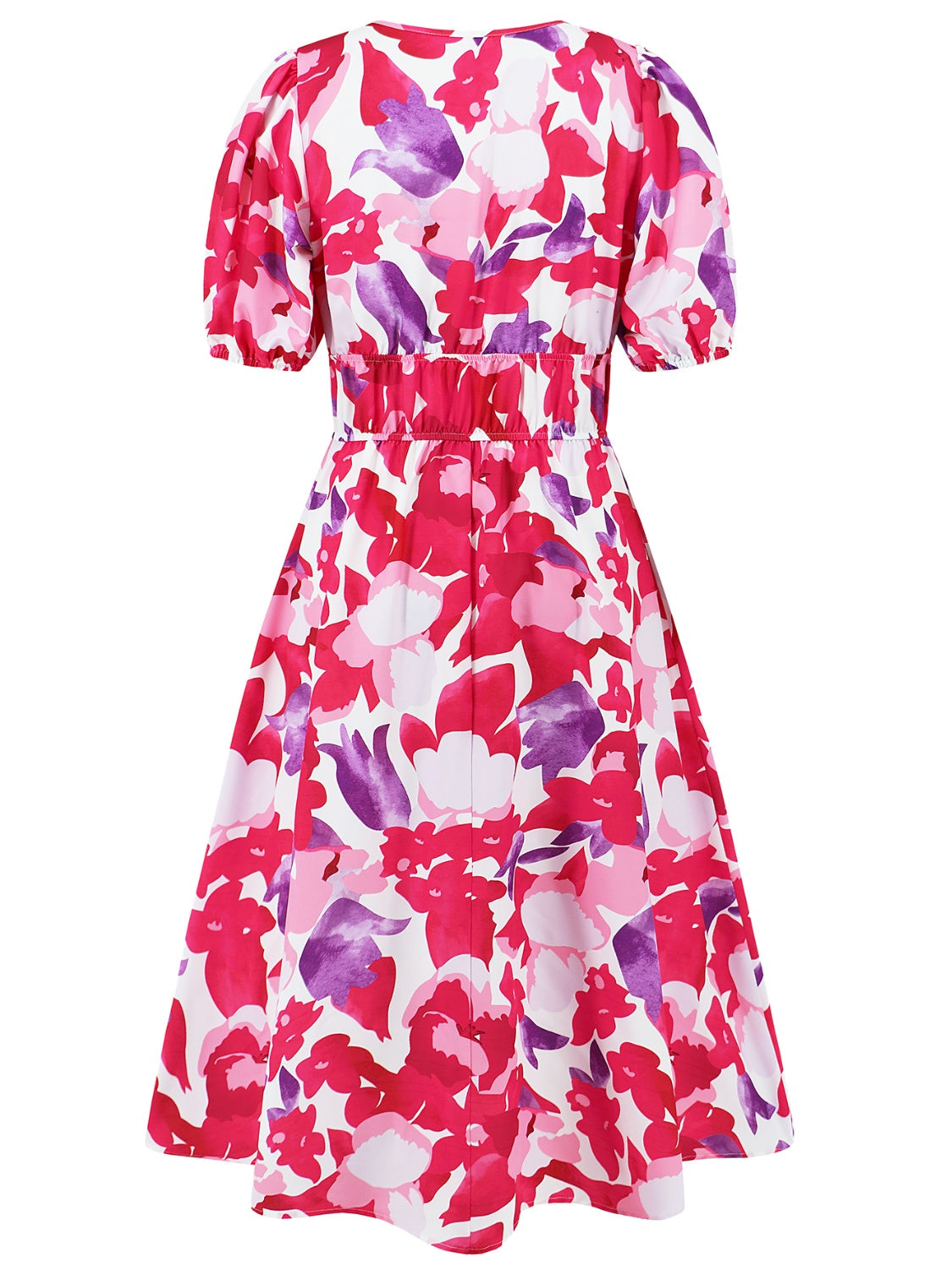 Printed Surplice Short Sleeve Dress