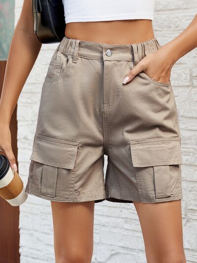 Pocketed High Waist Denim Shorts - Charming Charlie