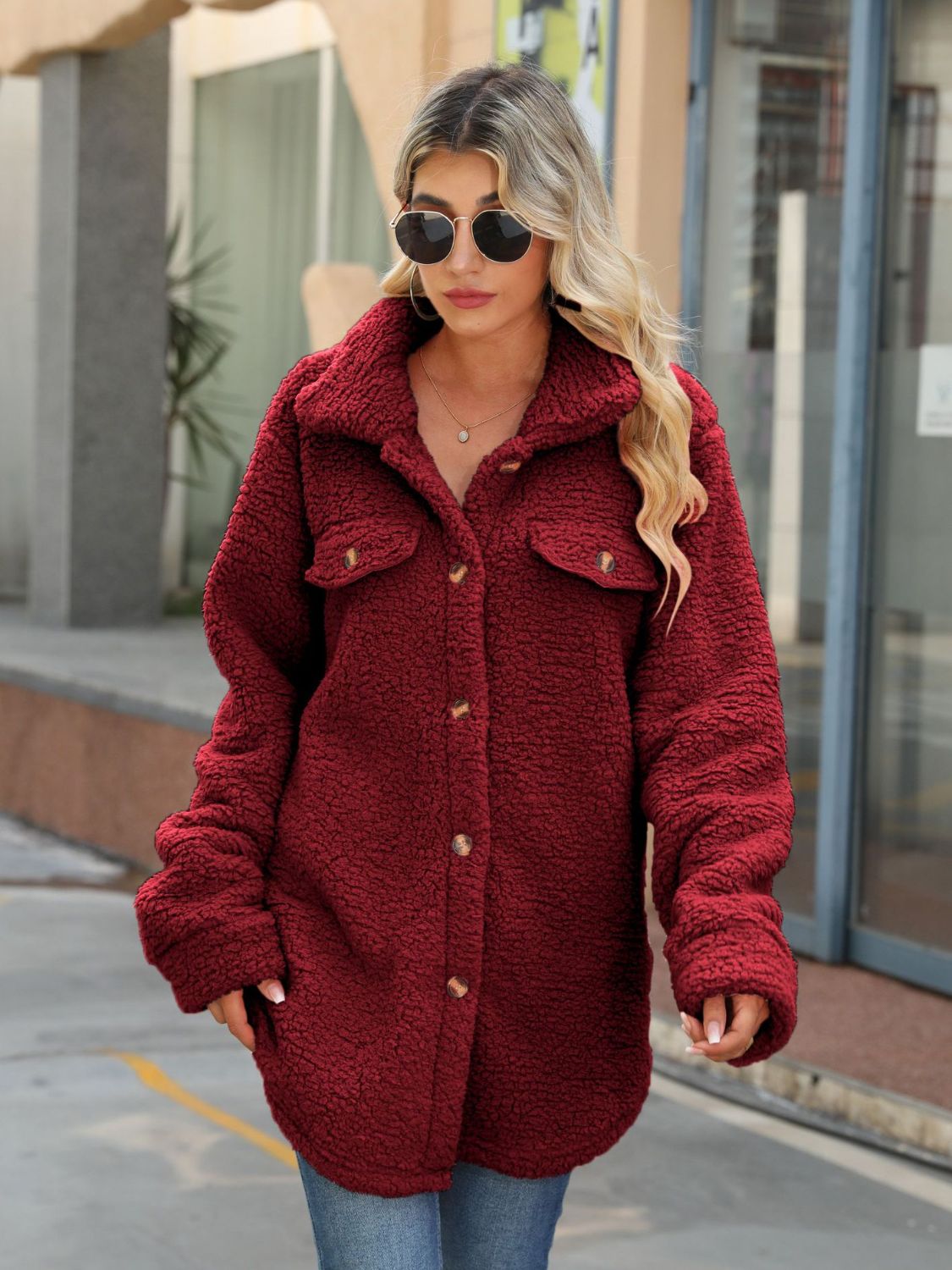 Button Down Collared Coat - Charming Charlie