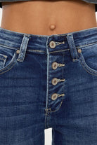 Kancan Full Size Cat's Whiskers Button Fly Denim Shorts - Charming Charlie