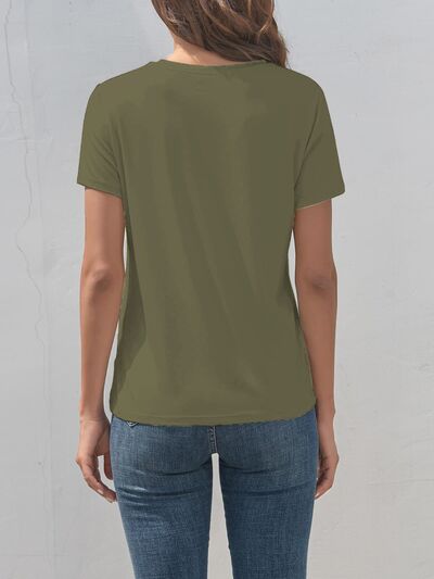 Motorcycle Graphic Round Neck T-Shirt - Charming Charlie