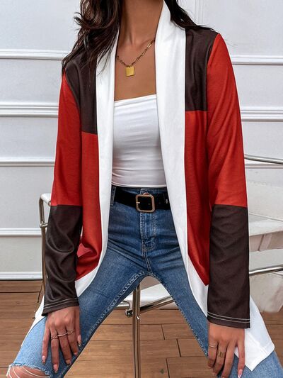 Color Block Open Front Cardigan - Charming Charlie