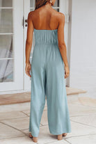 Tied Cutout Tube Wide Leg Jumpsuit - Charming Charlie