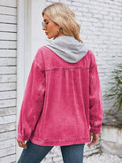 Pocketd Button Up Detachable Hooded Denim Jacket - Charming Charlie