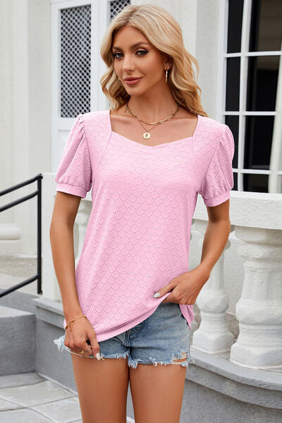 Eyelet Short Sleeve T-Shirt - Charming Charlie