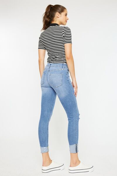 Kancan Distressed Cat's Whiskers Button Fly Jeans - Charming Charlie