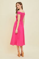 HEYSON Off-Shoulder Smocked Midi Dress - Charming Charlie