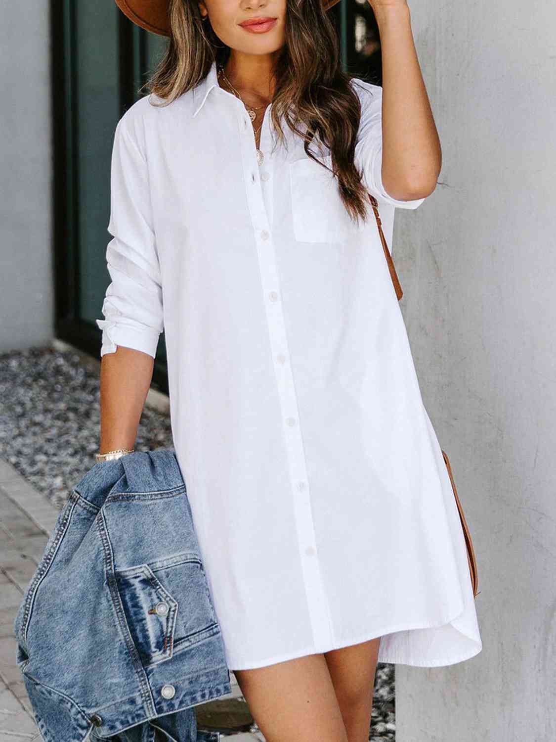 Button Up Collared Neck Long Sleeve Shirt Dress Charming Charlie Button Up Collared Neck Long Sleeve Shirt Dress Charming Charlie