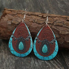 PU Leather Iron Hook Teardrop Earrings - Charming Charlie