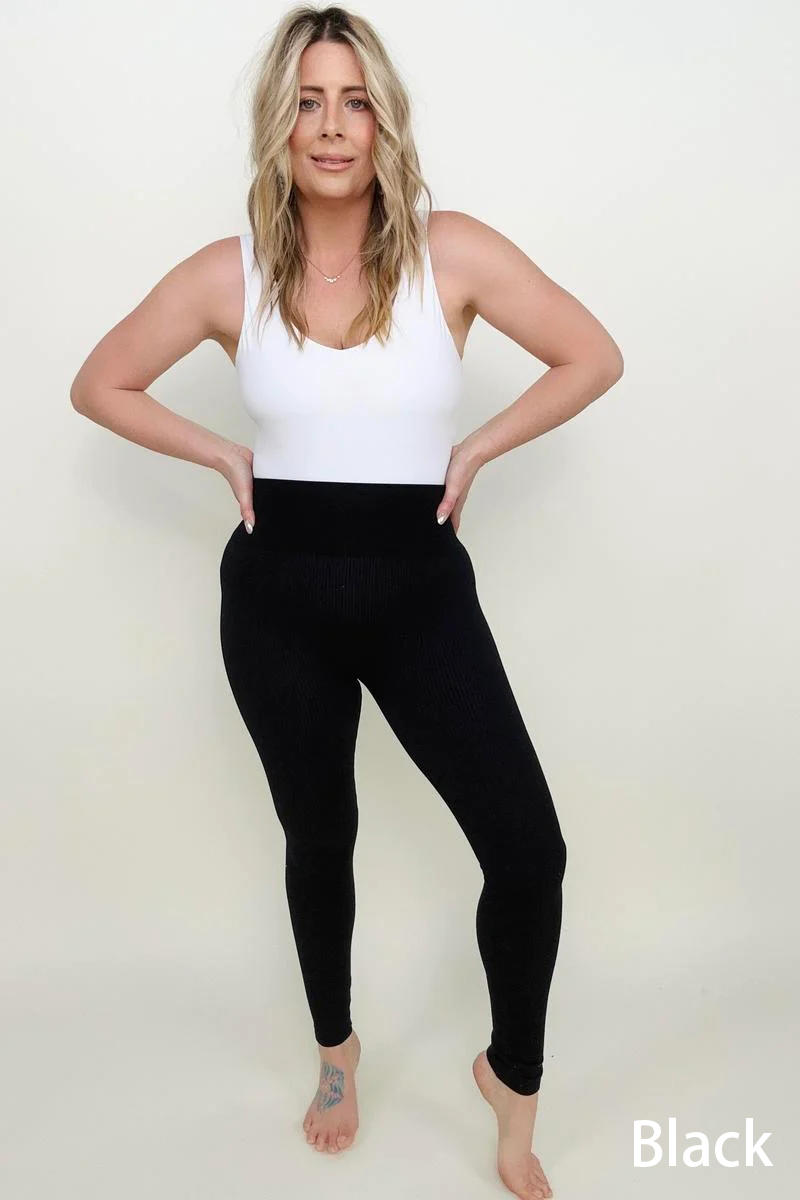 Zenana Outfitters Seamless Full Length Classic Leggings: Cement