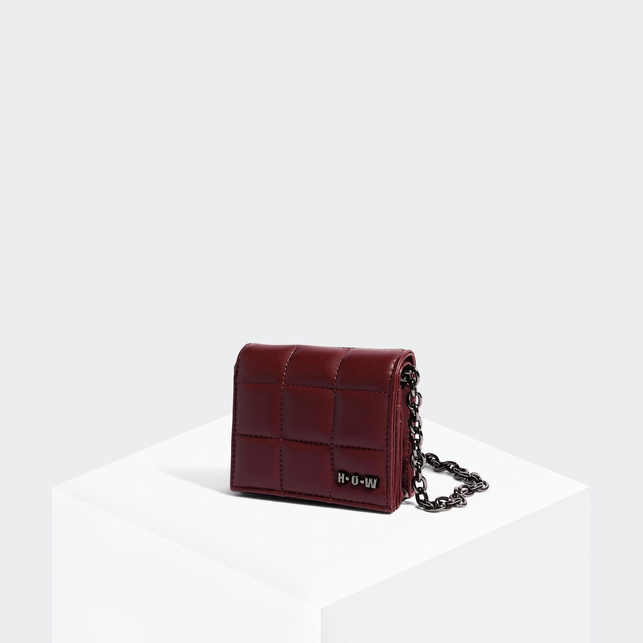 H.O.W. WE SHOP Wallet Crossbody  Burgundy