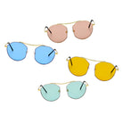 CHOCTAW | S2035 - Women Round Tinted Flat Lens Spectacles Opticals Sunglasses Circle - Cramilo Eyewear - Stylish Trendy Affordable Sunglasses Clear Glasses Eye Wear Fashion