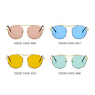 CHOCTAW | S2035 - Women Round Tinted Flat Lens Spectacles Opticals Sunglasses Circle - Cramilo Eyewear - Stylish Trendy Affordable Sunglasses Clear Glasses Eye Wear Fashion